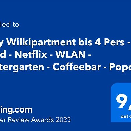 Cozy Wilkipartment Bis 4 Pers - Hund - Netflix - Wlan - Wintergarten - Coffeebar - Popcorn Verl Exteriör bild